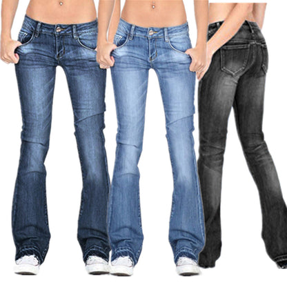 Damen Taillierte Schlagjeans Niedrig - Eveloria
