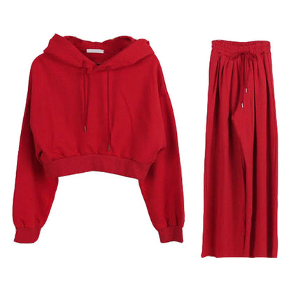 Damen Hoodie Set Weite Hosen Eveloria Baumwolle