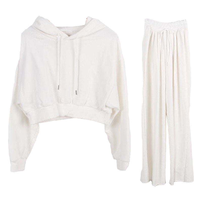 Damen Hoodie Set Weite Hosen Eveloria Baumwolle