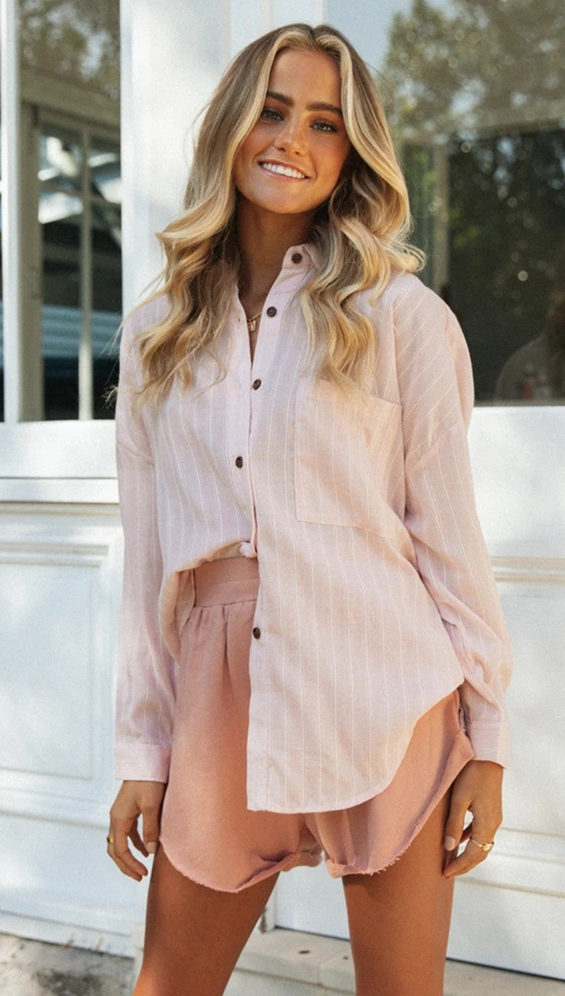 Damen Two-Piece-Set locker Bluse Short Eveloria