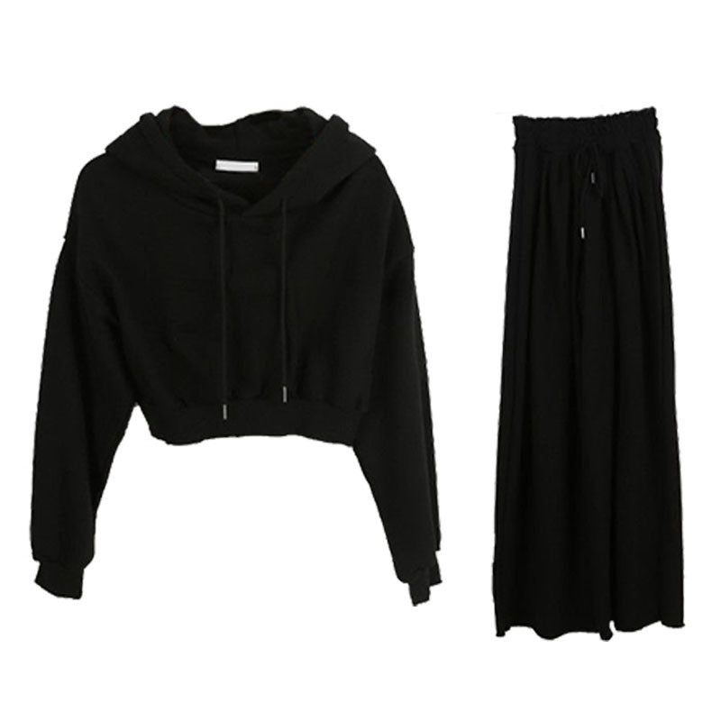 Damen Hoodie Set Weite Hosen Eveloria Baumwolle