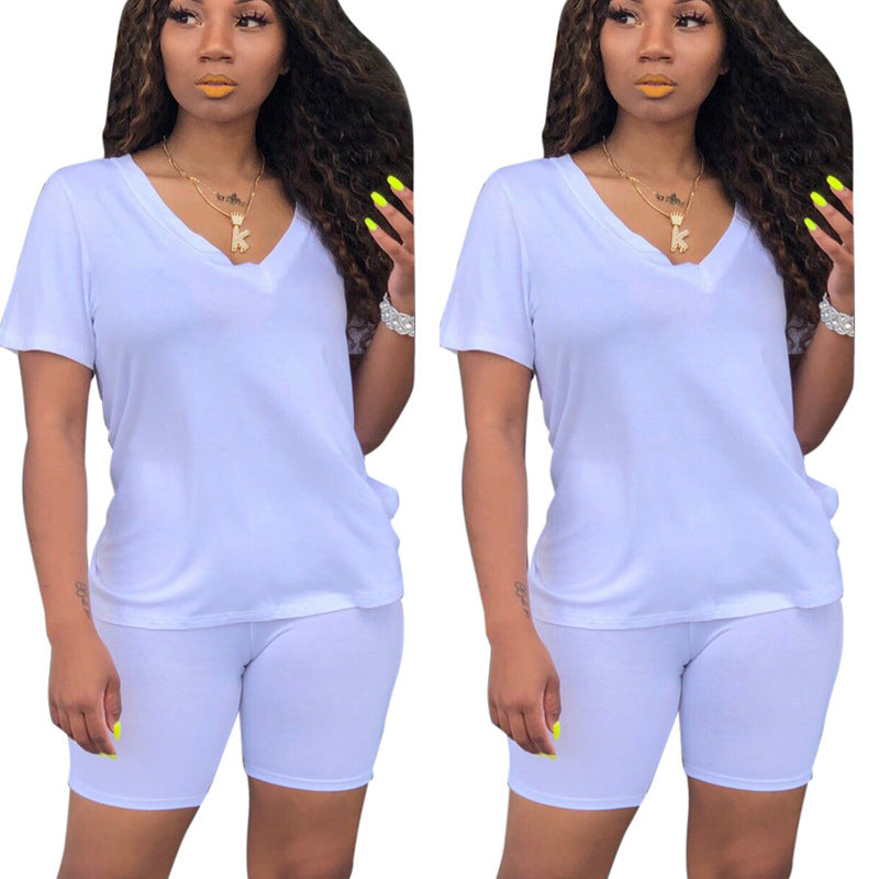 Damen Sportbekleidung Set V-Ausschnitt Elastisch Grau Eveloria