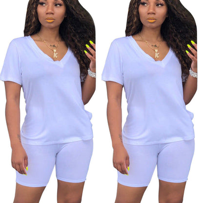 Damen Sportbekleidung Set V-Ausschnitt Elastisch Grau Eveloria