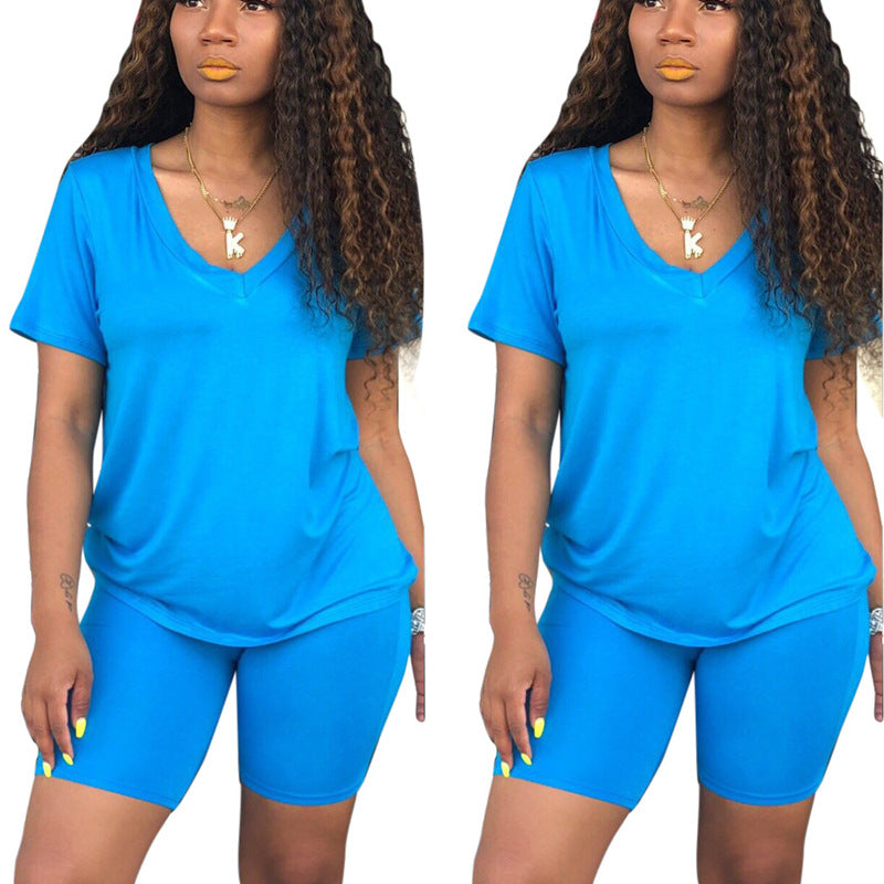 Damen Sportbekleidung Set V-Ausschnitt Elastisch Grau Eveloria