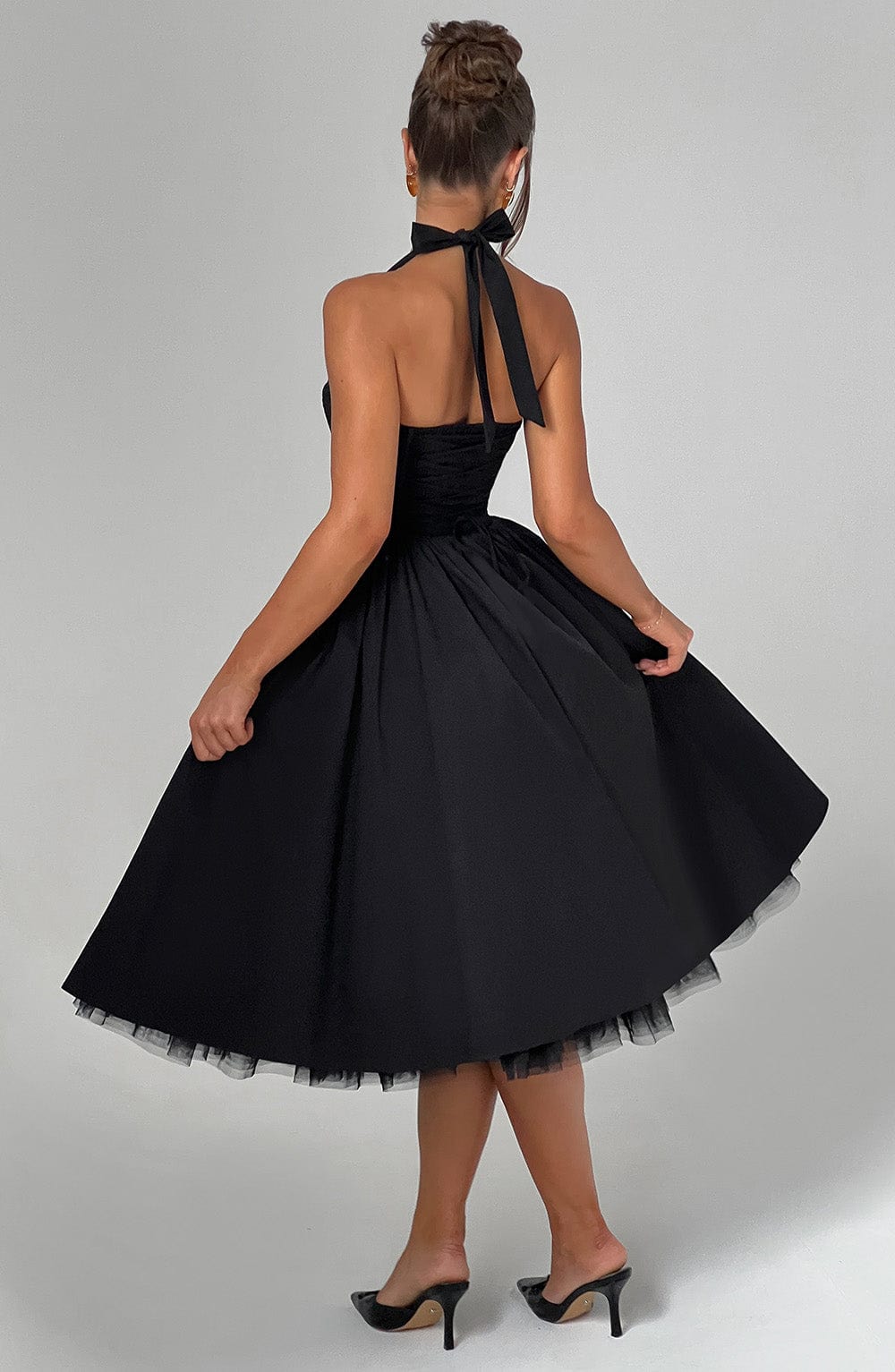 Damen Halter Midi Kleid Hochzeitsgäste Lydia