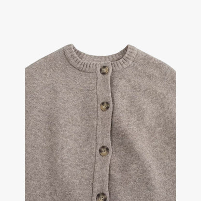 Damen Strickcape mit Knöpfen und gestuftem Saum
