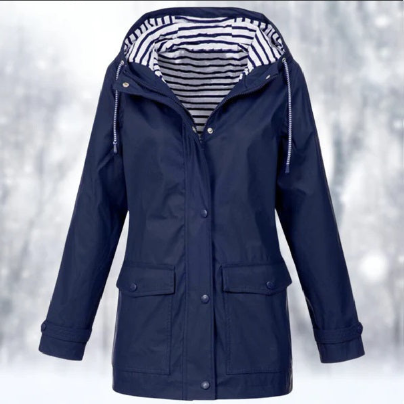 Damen Jacke mit Kapuze Reißverschluss und Fronttaschen
