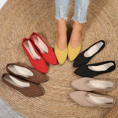 Damen Flache Schuhe Bequem Leder