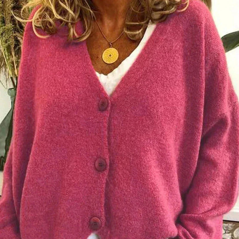 Eveloria Damen Pullover Einfarbig Lockere Strickware Beige