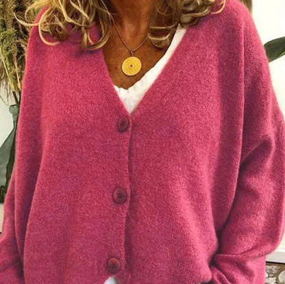 Eveloria Damen Pullover Einfarbig Lockere Strickware Beige