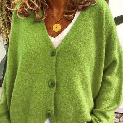 Eveloria Damen Pullover Einfarbig Lockere Strickware Beige