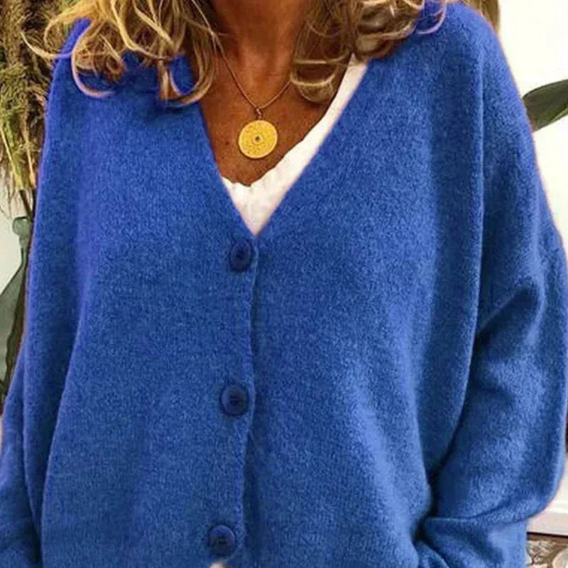 Eveloria Damen Pullover Einfarbig Lockere Strickware Beige