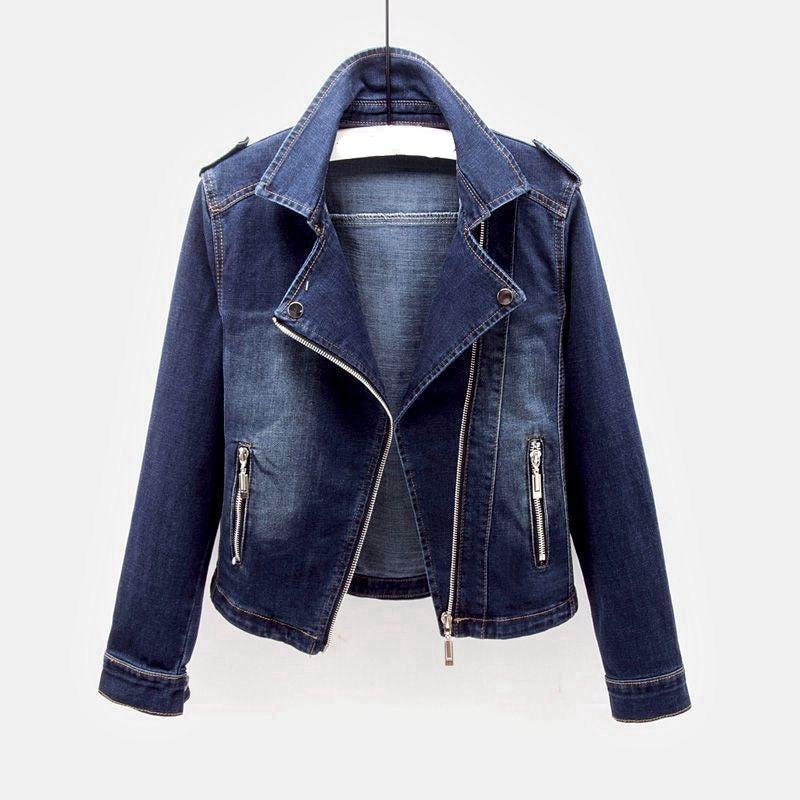 Eveloria Damen Motorradjacke Jeans