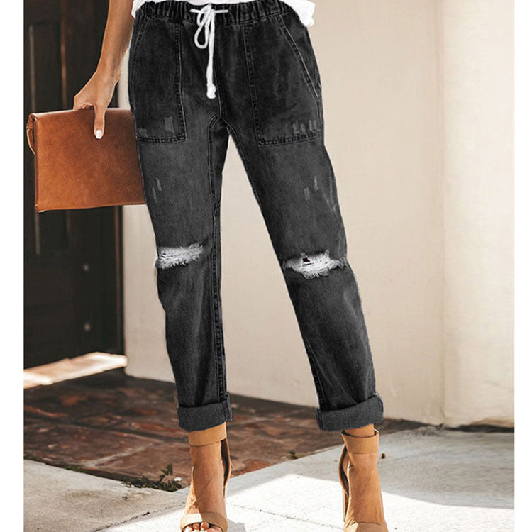 Eveloria Damen Distressed Jeanshose