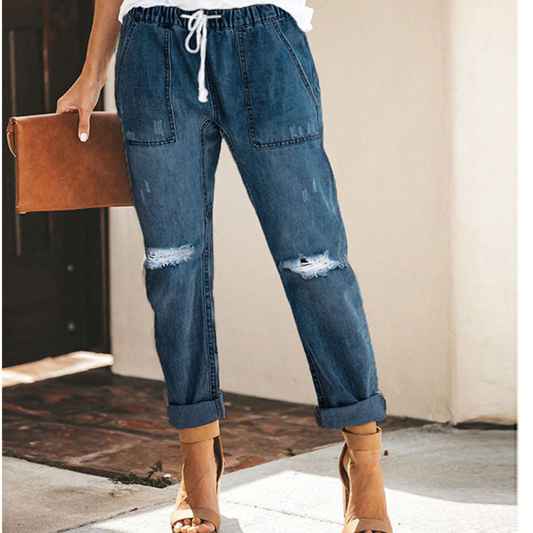 Eveloria Damen Distressed Jeanshose