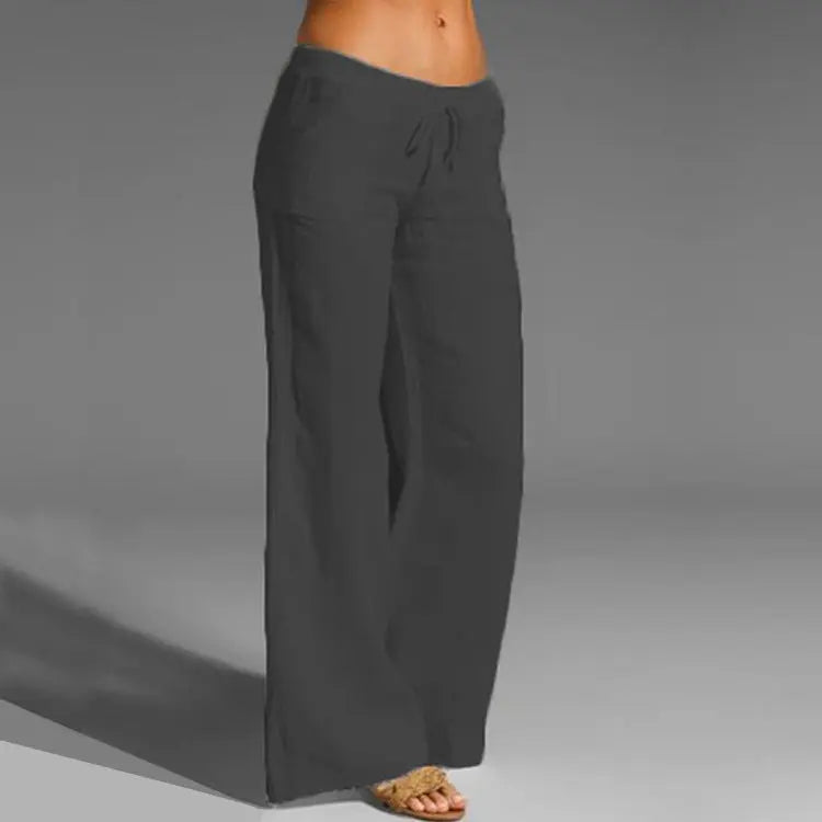 Eveloria Damen Sommerhose Leicht Lockeres Bein Schwarz - Eveloria