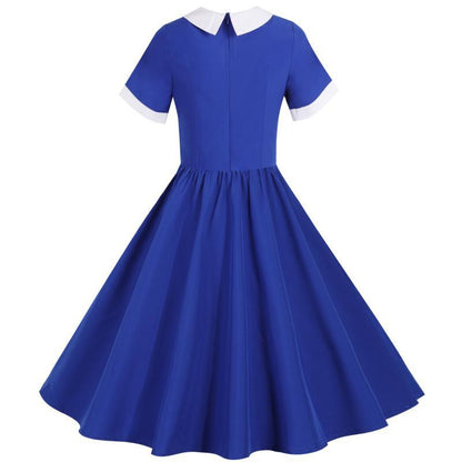 Damen Swingkleid V-Ausschnitt Tailliert Eveloria