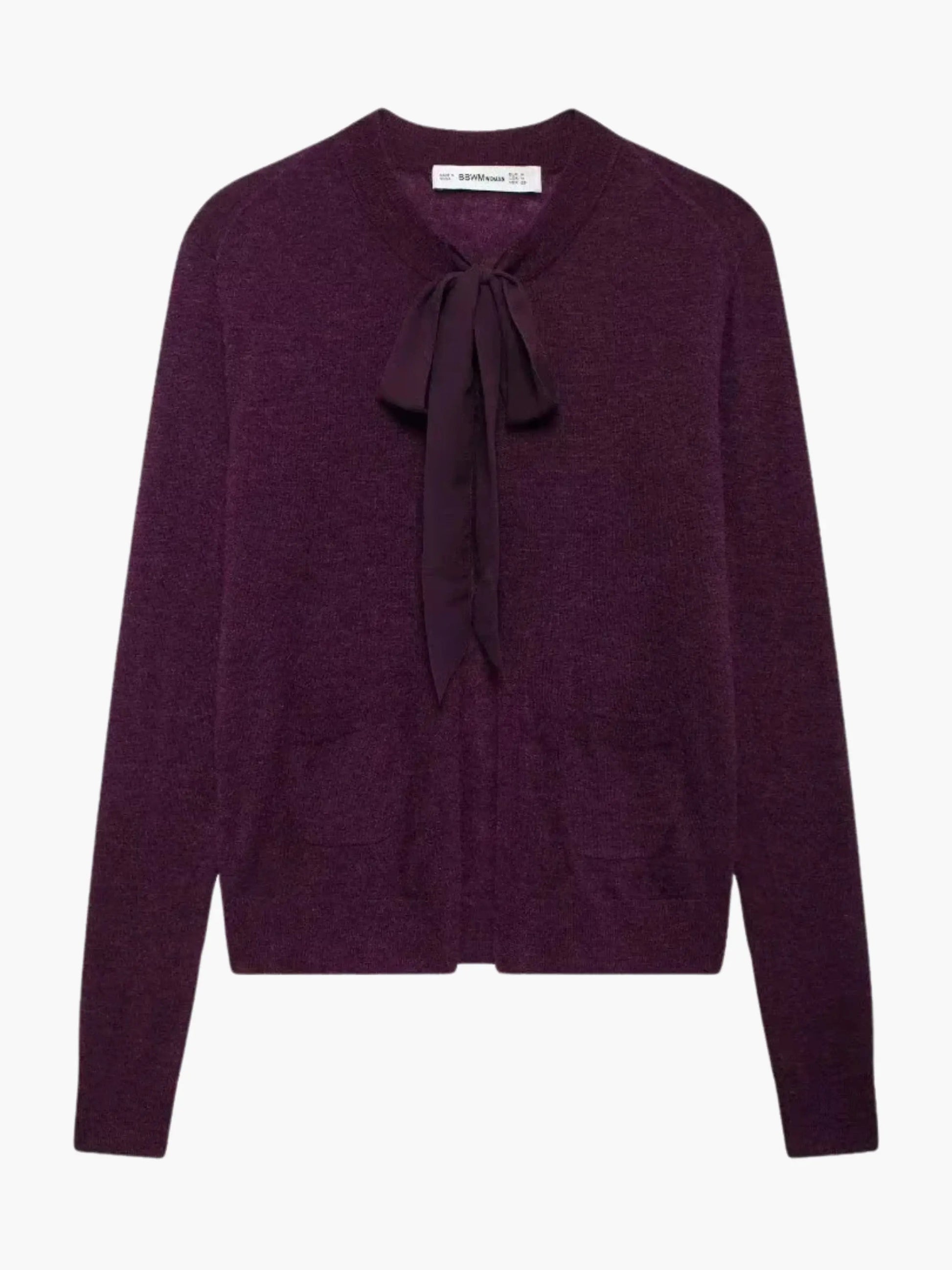 Strickjacke Damen Krawattenausschnitt Taschen - Norvielle