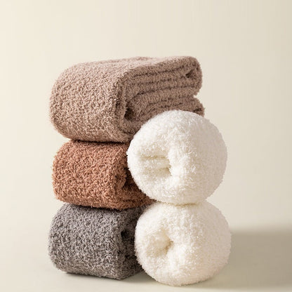 Damen Overknee-Haussocken Flauschig Warm Rutschfest