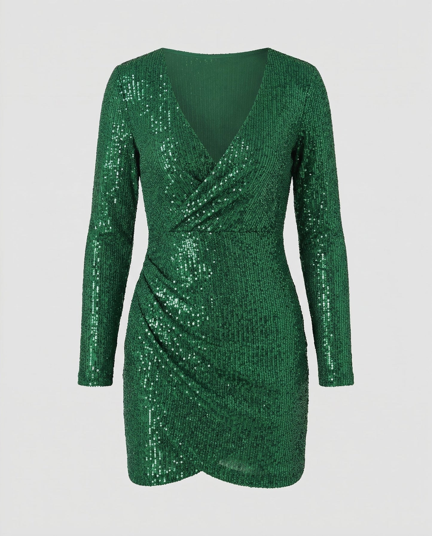Paillettenkleid Damen V-Ausschnitt Glitter