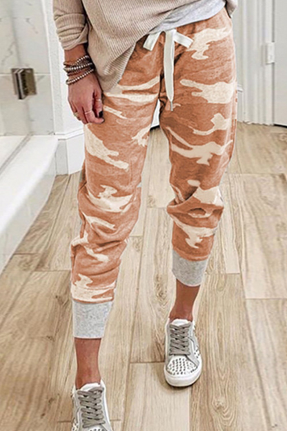 Eveloria Damen Caprihosen Camouflage Druck Stretch