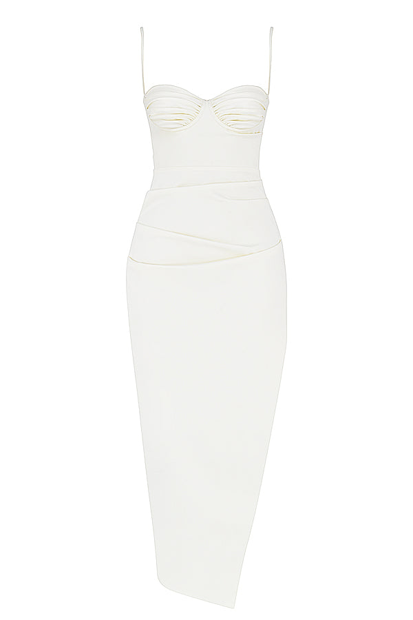 Eveloria Damen Midikleid Plissiertes Korsett