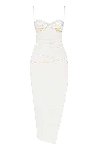 Eveloria Damen Midikleid Plissiertes Korsett