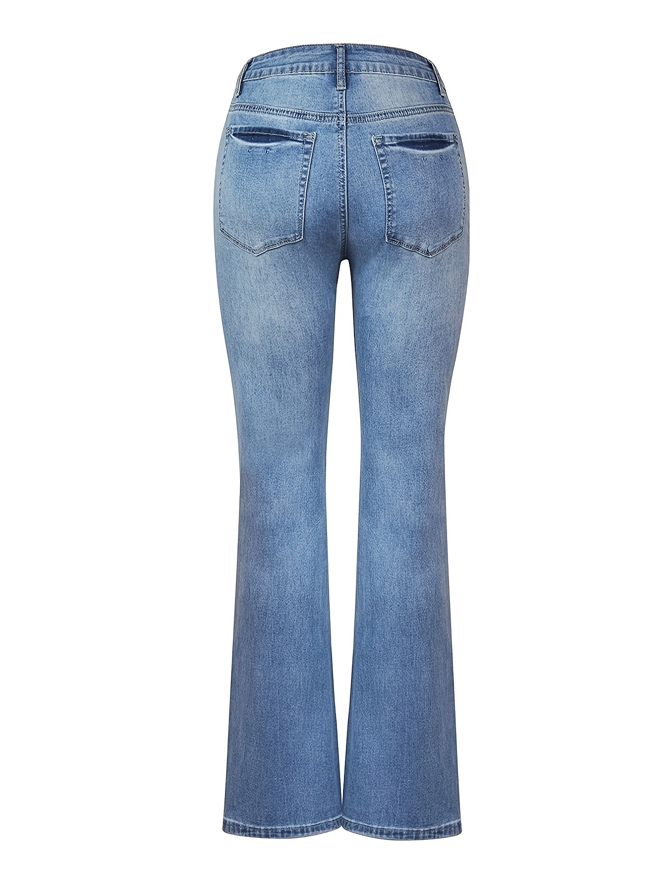 Eveloria Damen Denimhosen mit Schrittknopf und Prägung