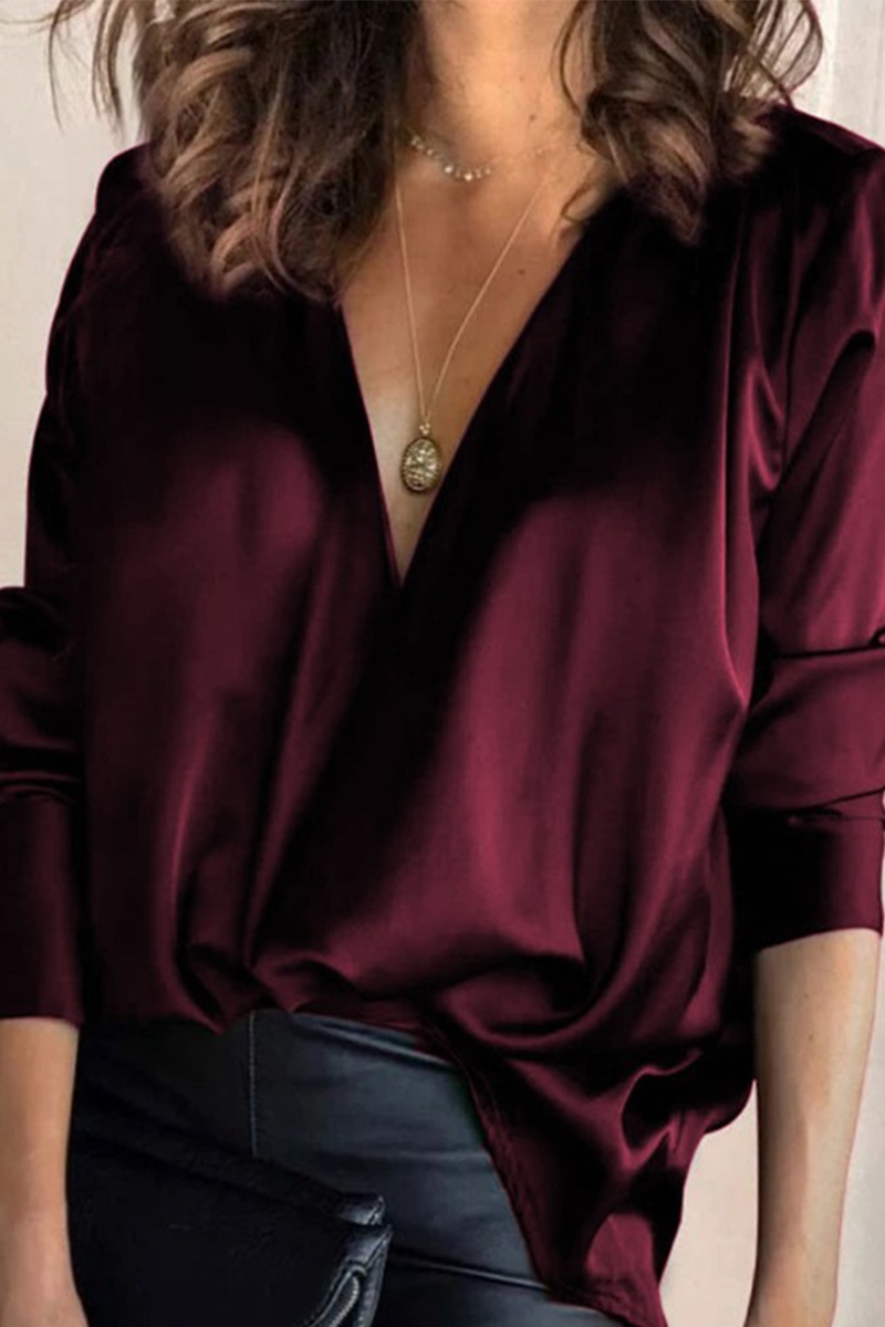 Eveloria Damen V-Ausschnitt Bluse Leicht