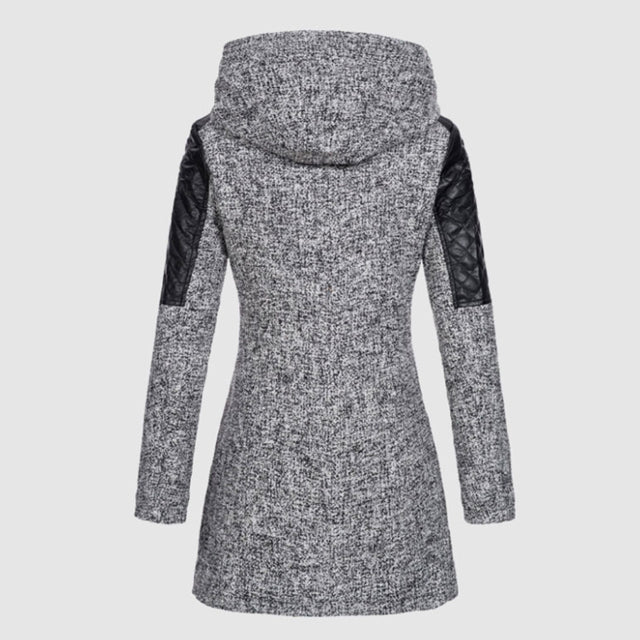 Damen Steppjacke mit Kapuze und asymmetrischem Reißverschluss
