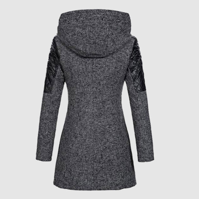 Damen Steppjacke mit Kapuze und asymmetrischem Reißverschluss