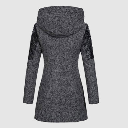 Damen Steppjacke mit Kapuze und asymmetrischem Reißverschluss
