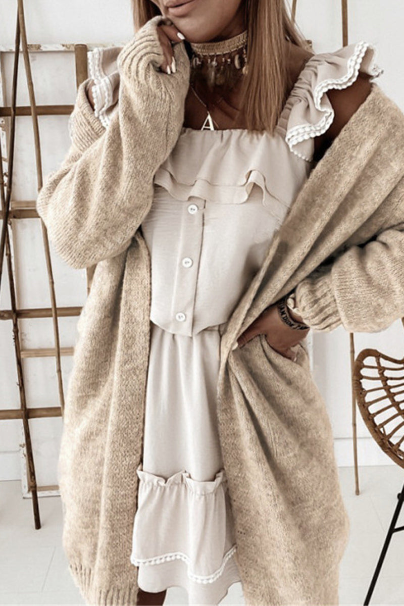 Eveloria Damen Offene Strickjacke