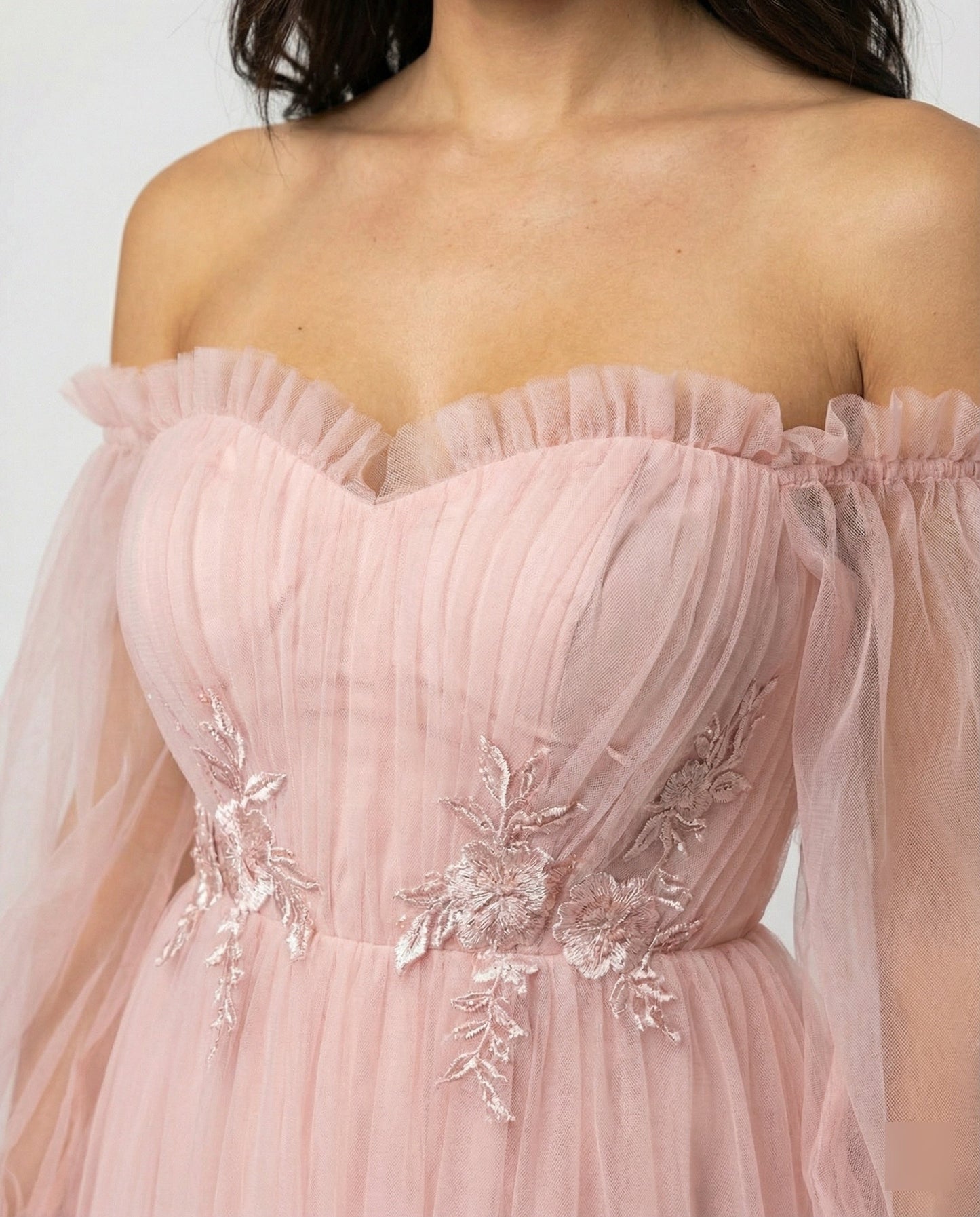 Elegantes Abendkleid Damen Off-Shoulder Einfarbig