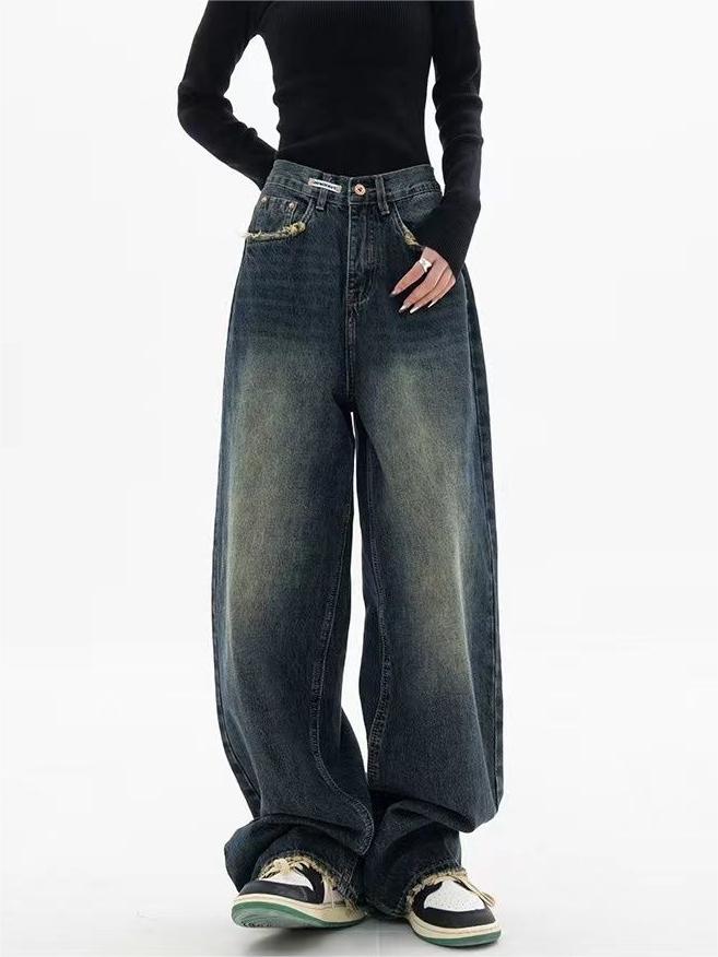 Herren Vintage Baggy Jeans Dunkel Gewaschen