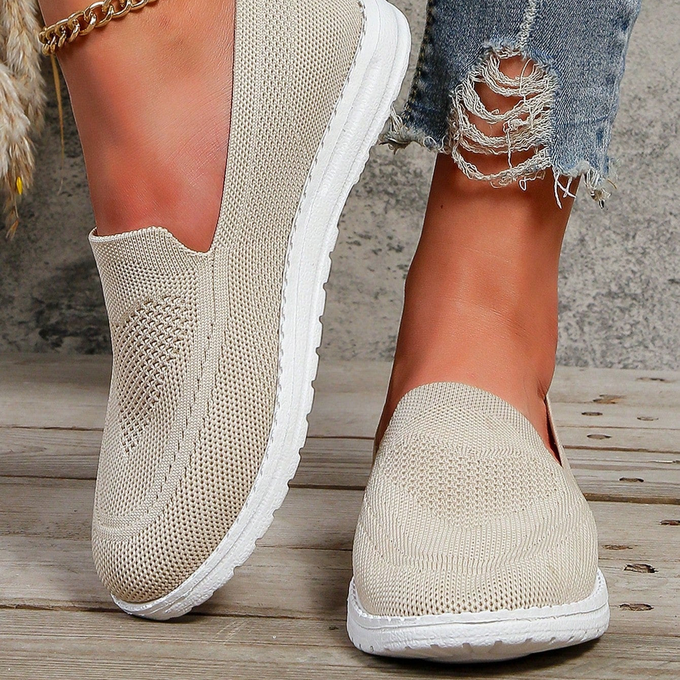Damen Slip On Sneaker Casual Schuhe