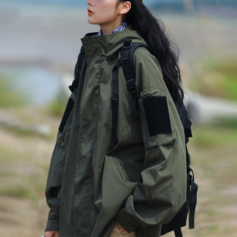 Damen Regenjacke Winddicht Wasserableitend Funktional