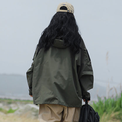 Damen Regenjacke Winddicht Wasserableitend Funktional