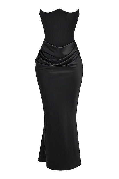 Eveloria Damen Trägerloses Maxikleid Korsett