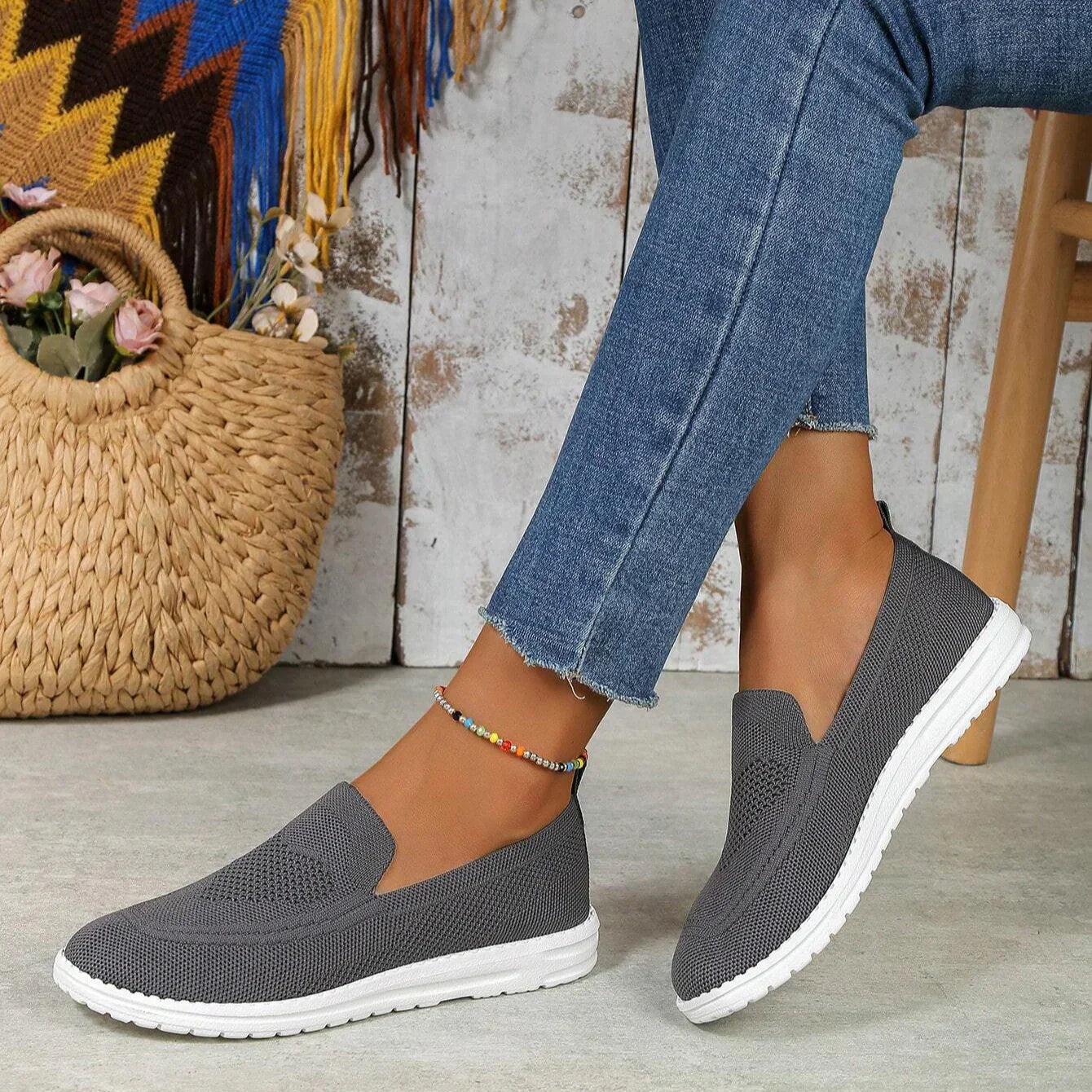 Damen Slip On Sneaker Casual Schuhe