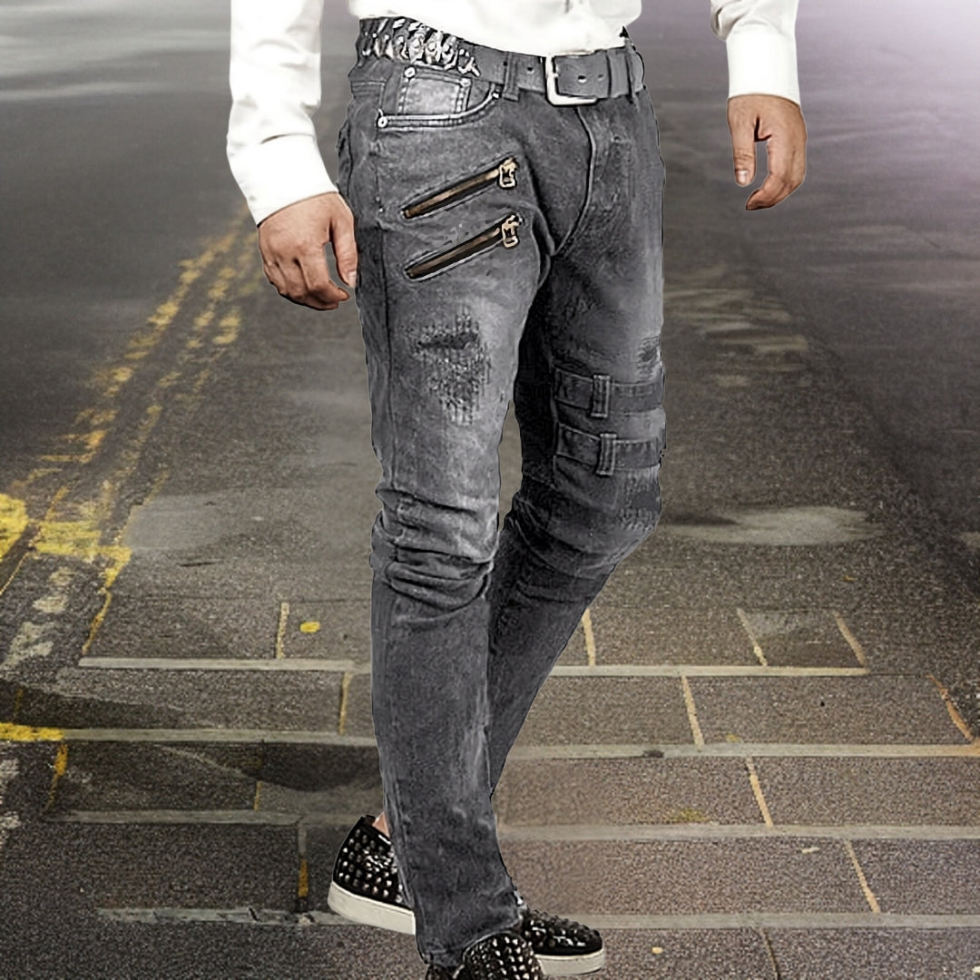 Eveloria Herren Motorradhosen Leder