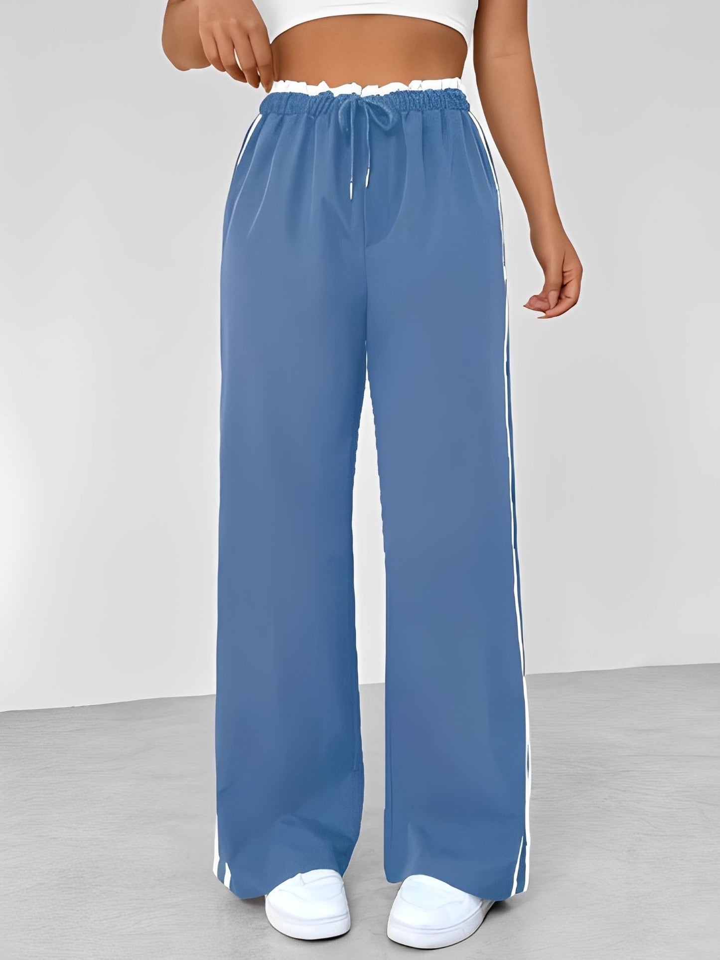 Damen Gerade-Hose Weite Fit Seitenstreifen