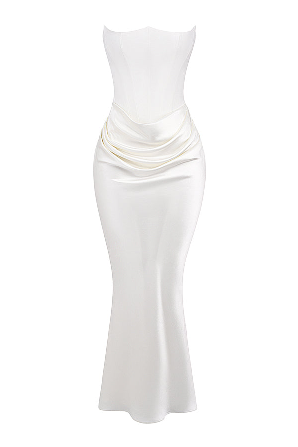 Eveloria Damen Trägerloses Maxikleid Korsett