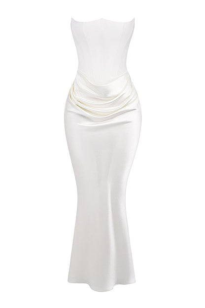 Eveloria Damen Trägerloses Maxikleid Korsett