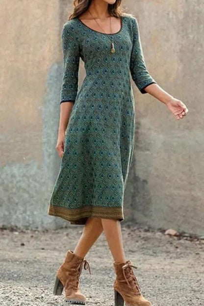Eveloria Damen Boho Chic Midi Kleid