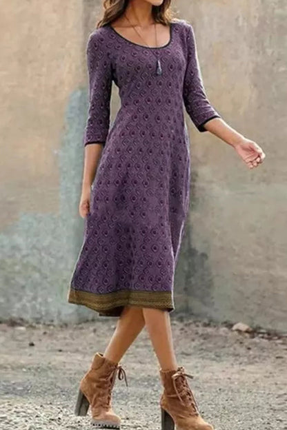 Eveloria Damen Boho Chic Midi Kleid