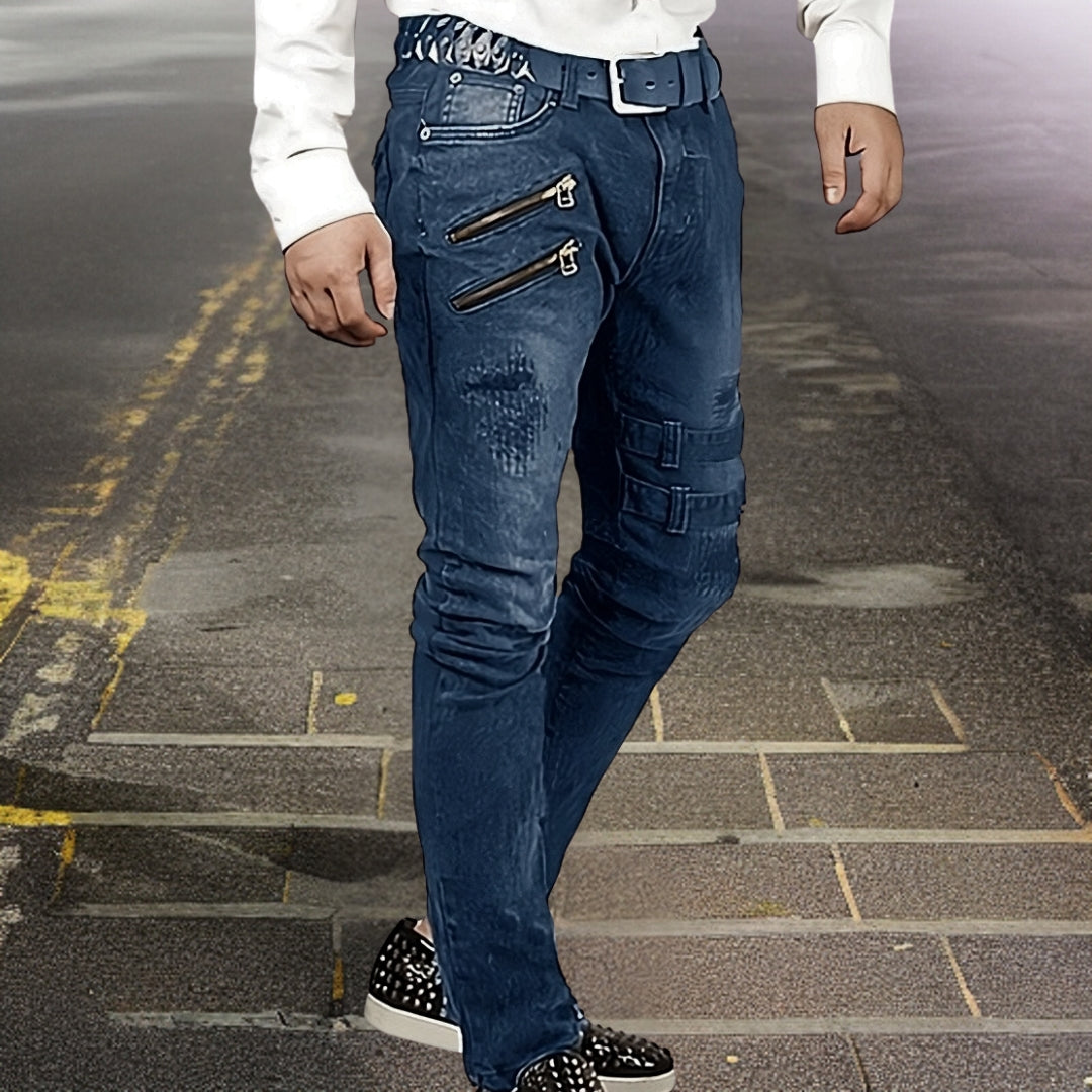 Eveloria Herren Motorradhosen Leder