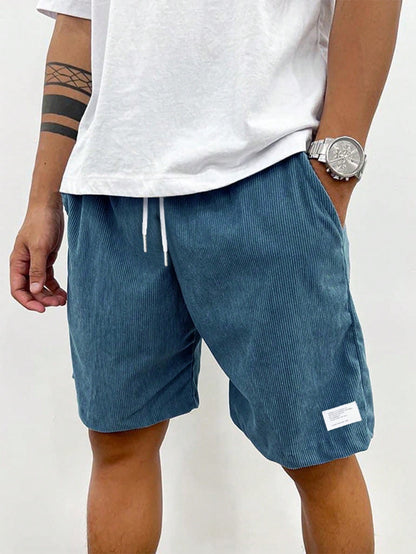 Herren Freizeit-Shorts Lockere Passform Kordelzug Beige