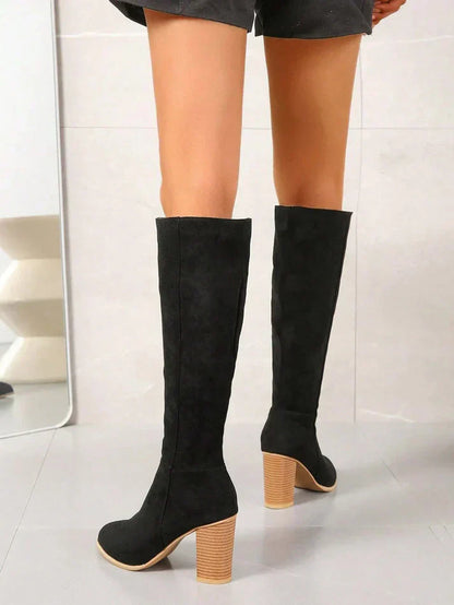 Eveloria Damen Stiefel Kniehoch Absatz