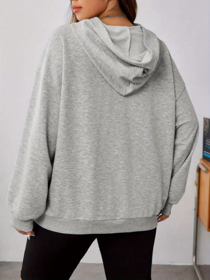 Damen Sweatshirt Hoodie Katzenprint Kapuze Grau